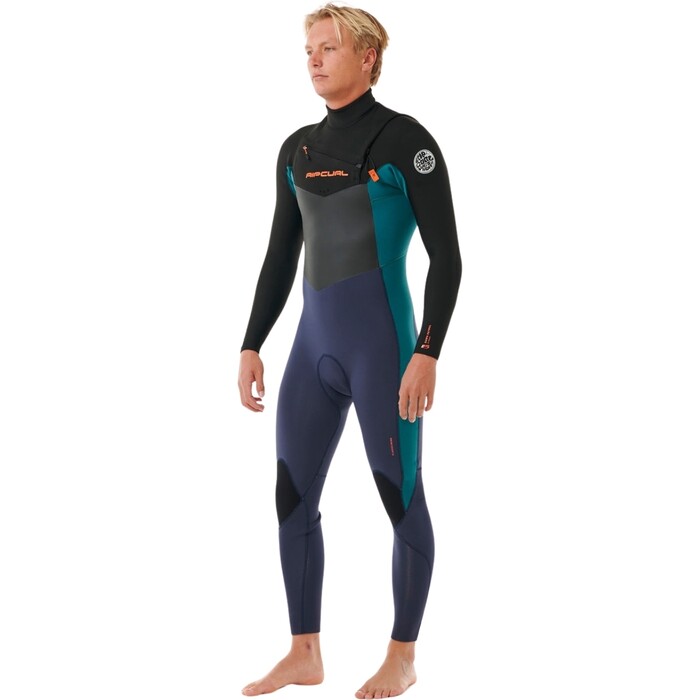 2024 Rip Curl Mens Dawn Patrol 3/2mm Chest Zip Wetsuit 158MFS - Purple Night